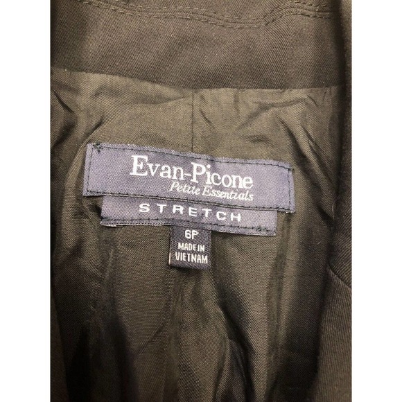 Black Blazer Evan Picone Sz 6P Long Sleeve Essential Button Front Suit Coat - Picture 3 of 5